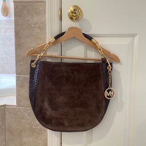 Michael Kors Stanthorpe Large Suede Leather Shoulder Bag